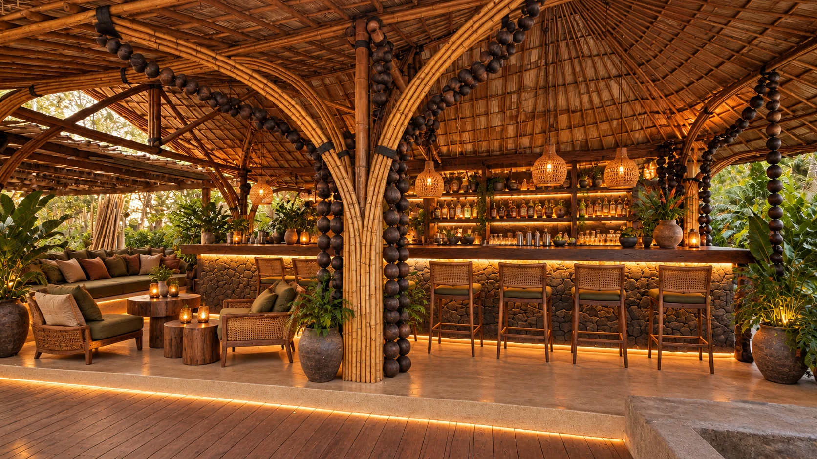 NOWHERE bamboo bar venue render