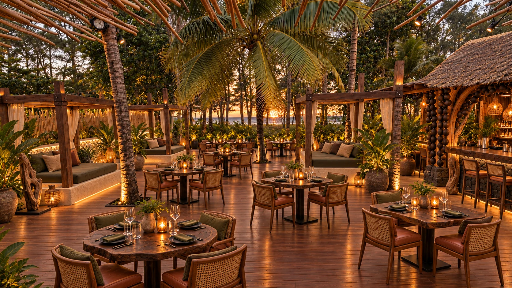 NOWHERE outdoor dining and cabanas venue render
